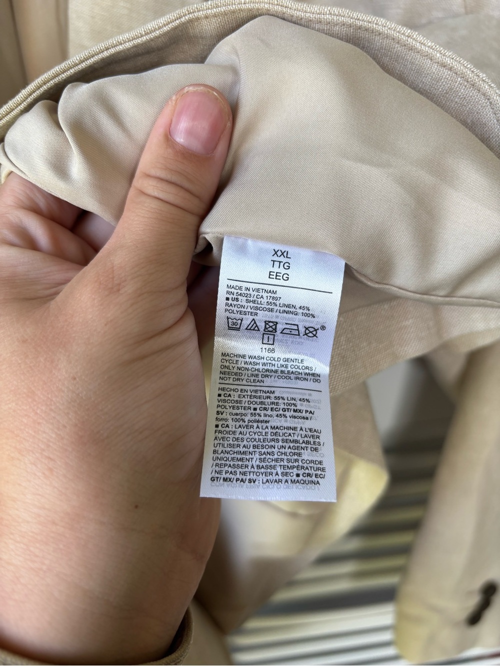 NWT Old Navy Linen Blend Womens Blazer beige Tan xxl - Picture 5 of 6